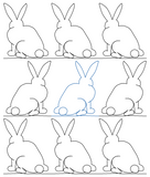Bunny 3 repeat, even rows x flip