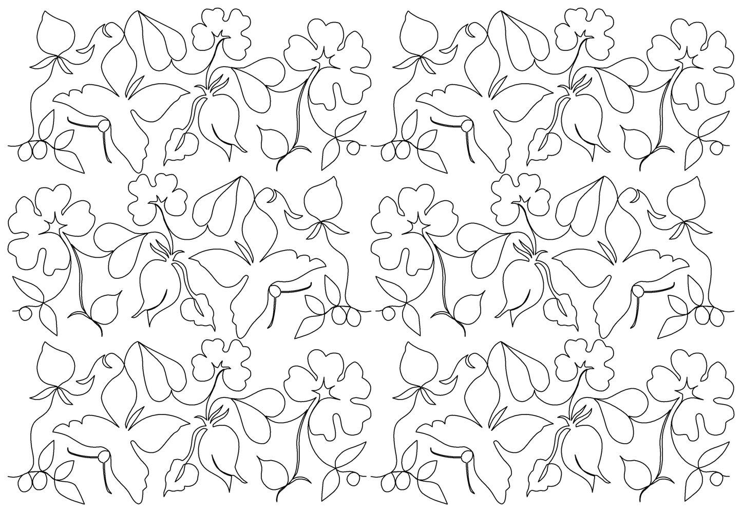 Butterfly and Wild Rose 2 repeat, even rows x flip