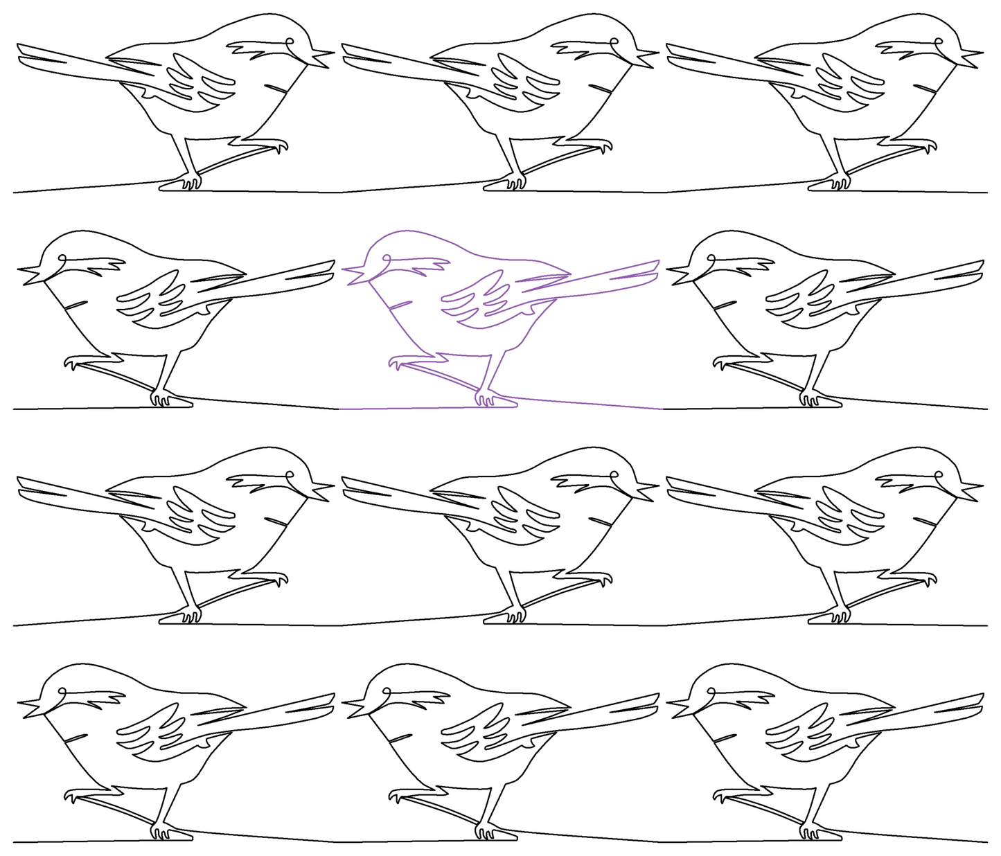 Chickadee repeat, even rows x flip