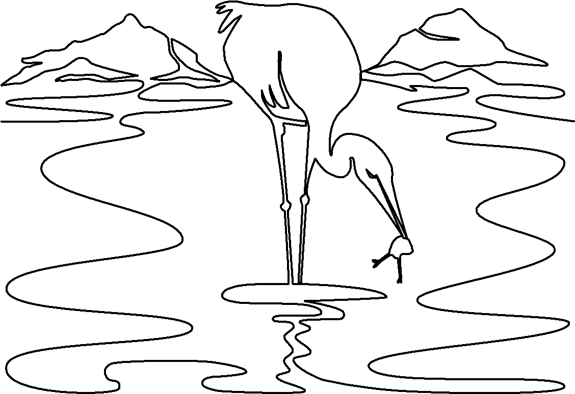 Crane with Frog quilting pattern