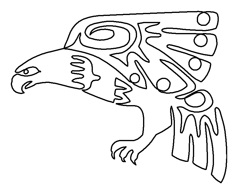Eagle Totem Motif continuous line pattern