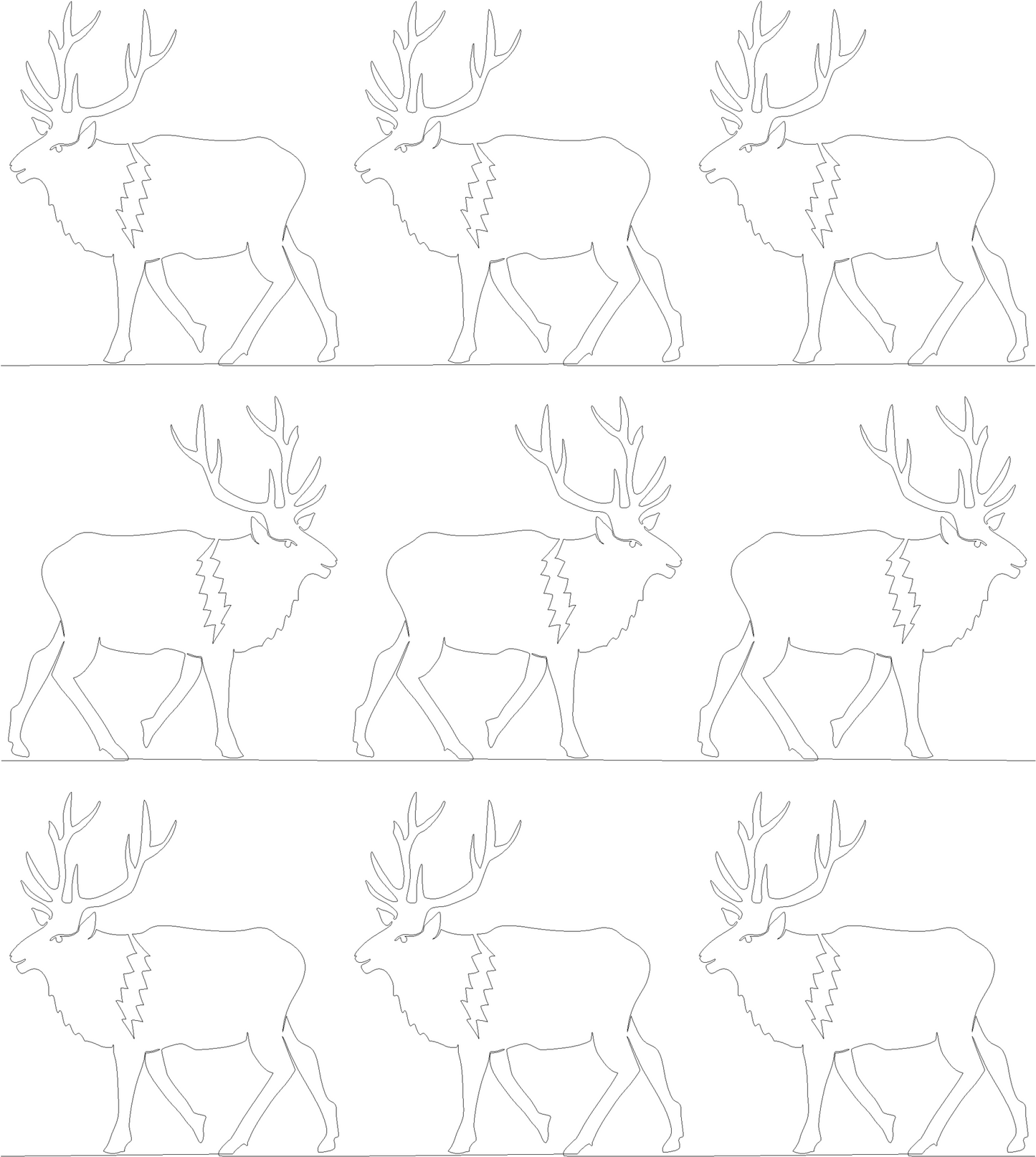 Elk repeat, even rows x flip