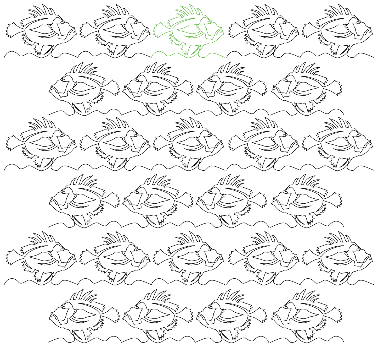 Fish Saltwater John Dory repeat, even rows x flip