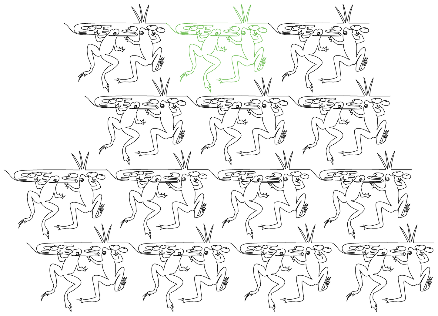 Frogs in Pond repeat, progressively offset