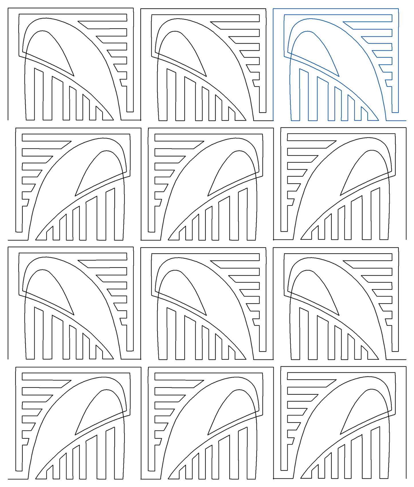 Grill repeat, even rows x flip