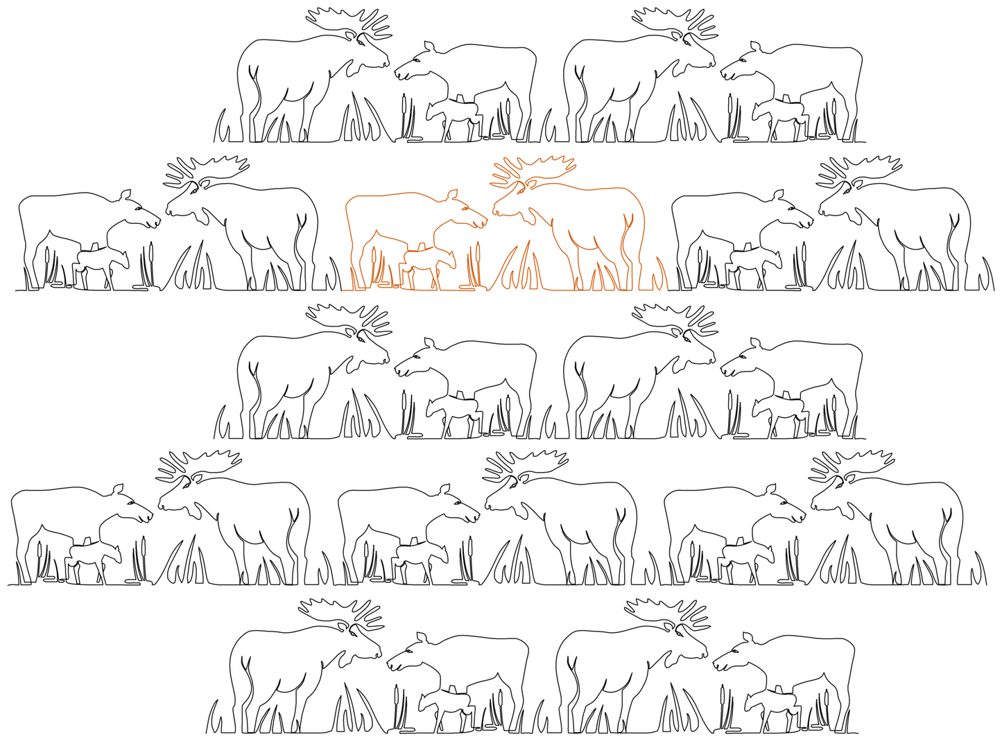 Moose Family repeat, even rows offset 40% and x flip