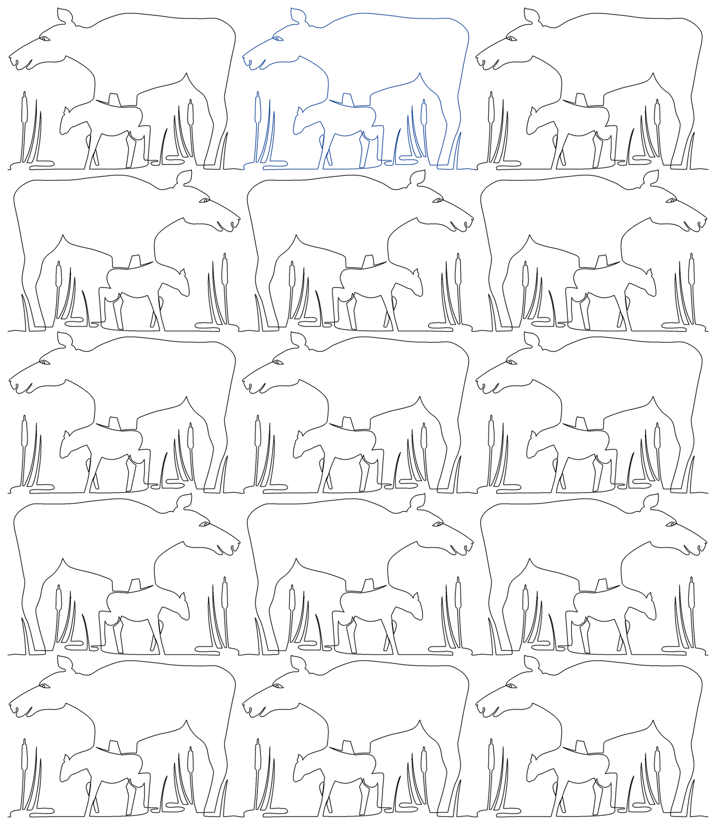 Moose and Calf repeat, even rows x flip