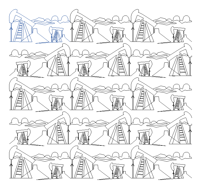 Oil Drilling Rig Pantograph repeat, even rows x flip