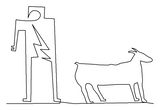 Petroglyph Goat and Person 2 quilting pattern