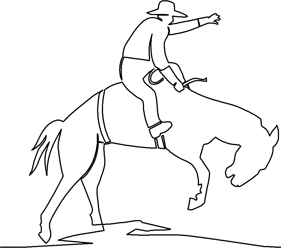 Rodeo Bronco Rider quilting pattern