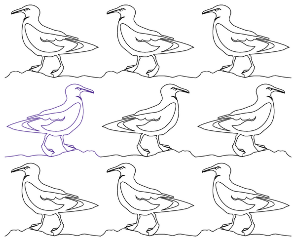 Parts of the original view image: (a) Laura, (b) Seagull