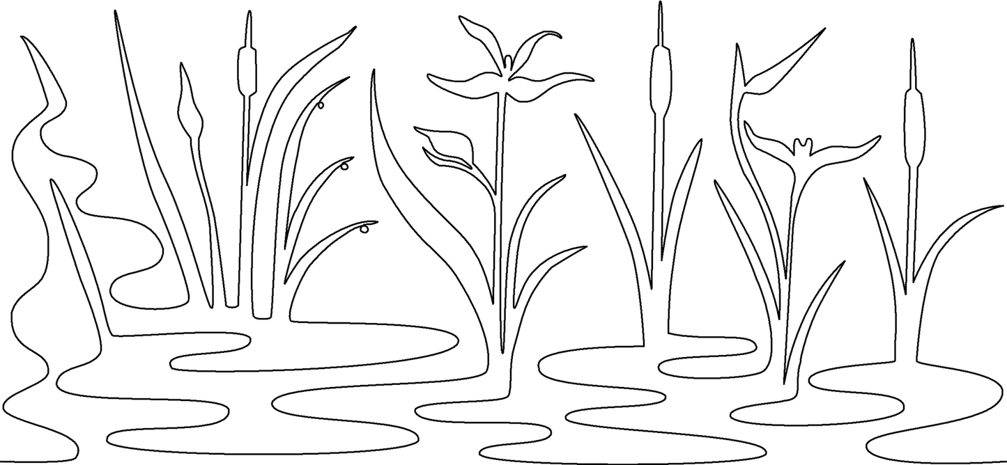 Siberian Iris Cattail quilting pattern