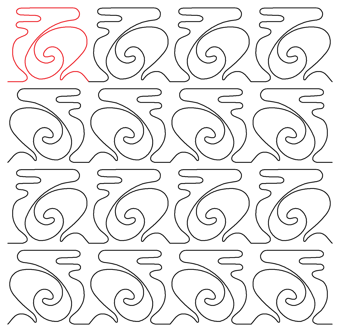Turnabout Pantograph repeat, even rows x flip