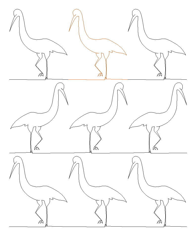Aboriginal Crane repeat, even rows x flip