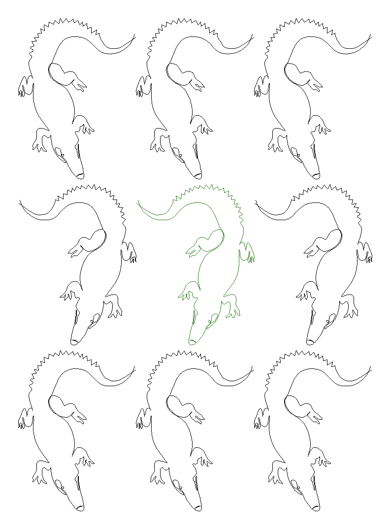 Alligator repeat, even rows x flip, note they do not connect