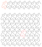 Braiding Fork as sashing, with alternate rows flipped vertically, but the quilt is NOT loaded sideways.
