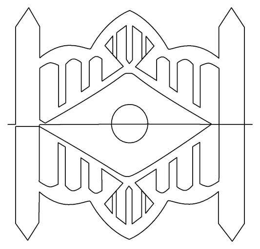 Bridge with Mirrored Moon quilting pattern