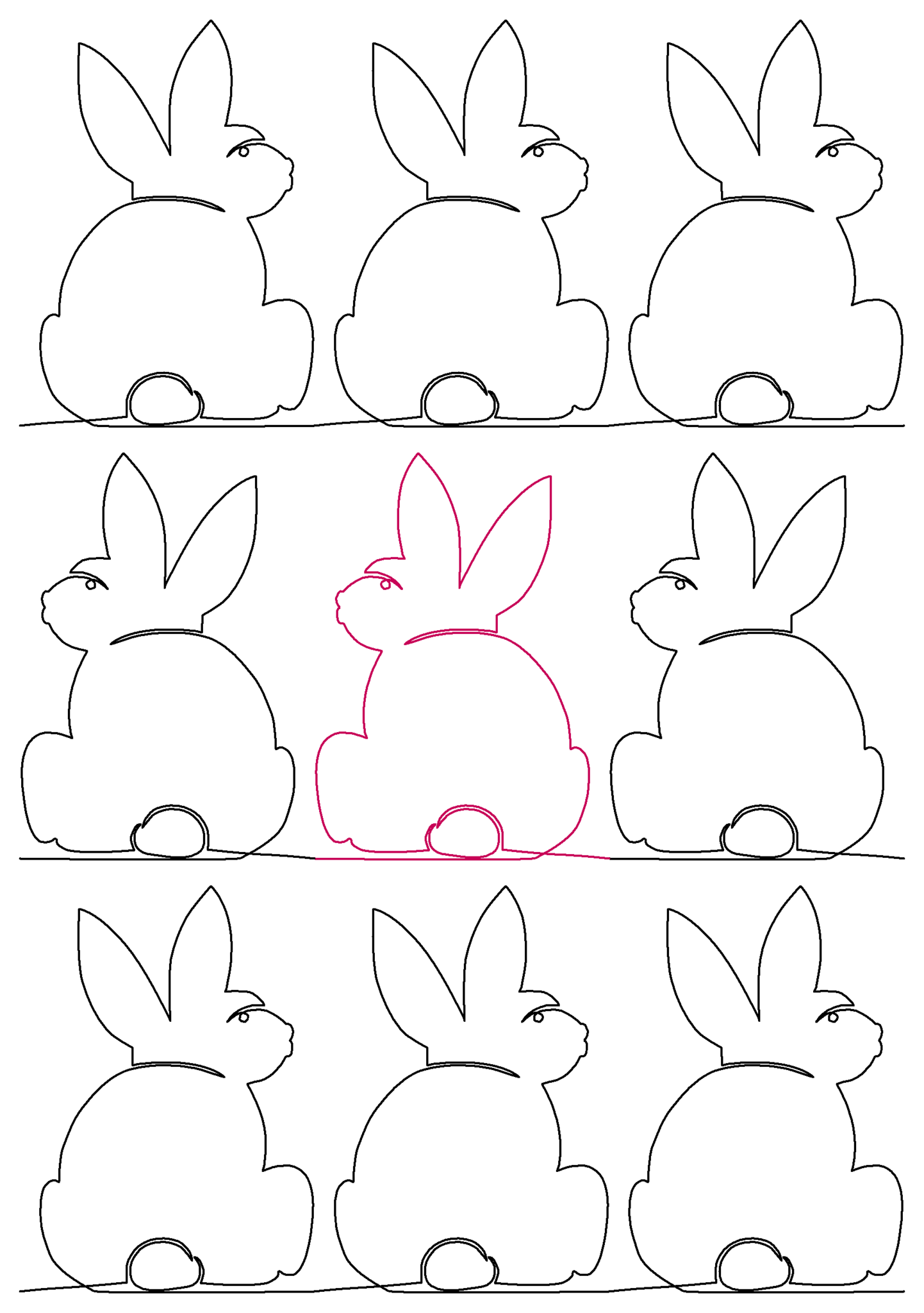 Bunny 4 repeat, even rows x flip