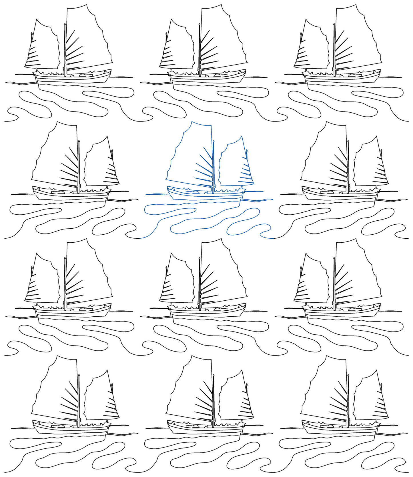 Chinese Junk repeat, even rows x flip
