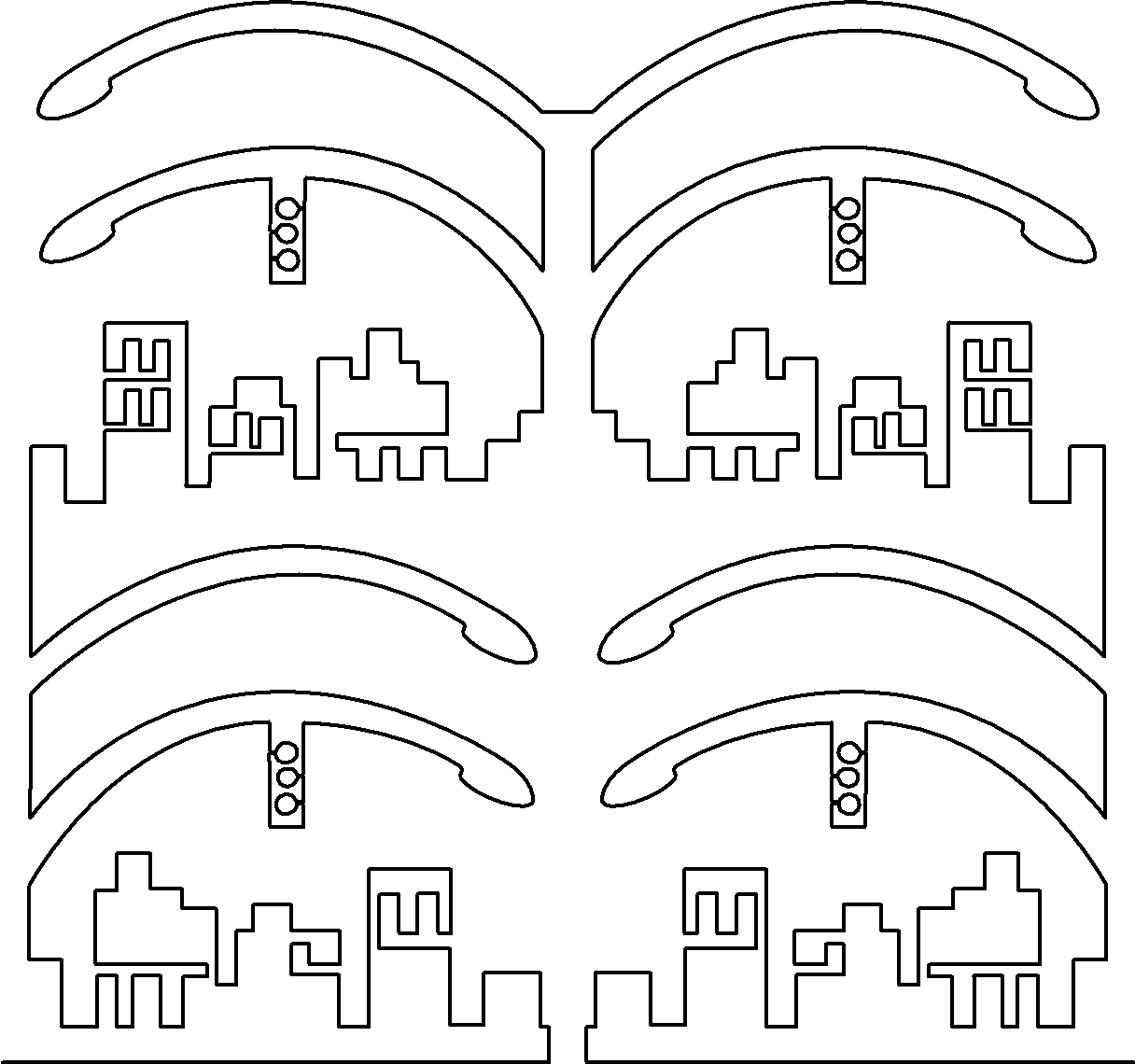 City Block mirrored quilting pattern