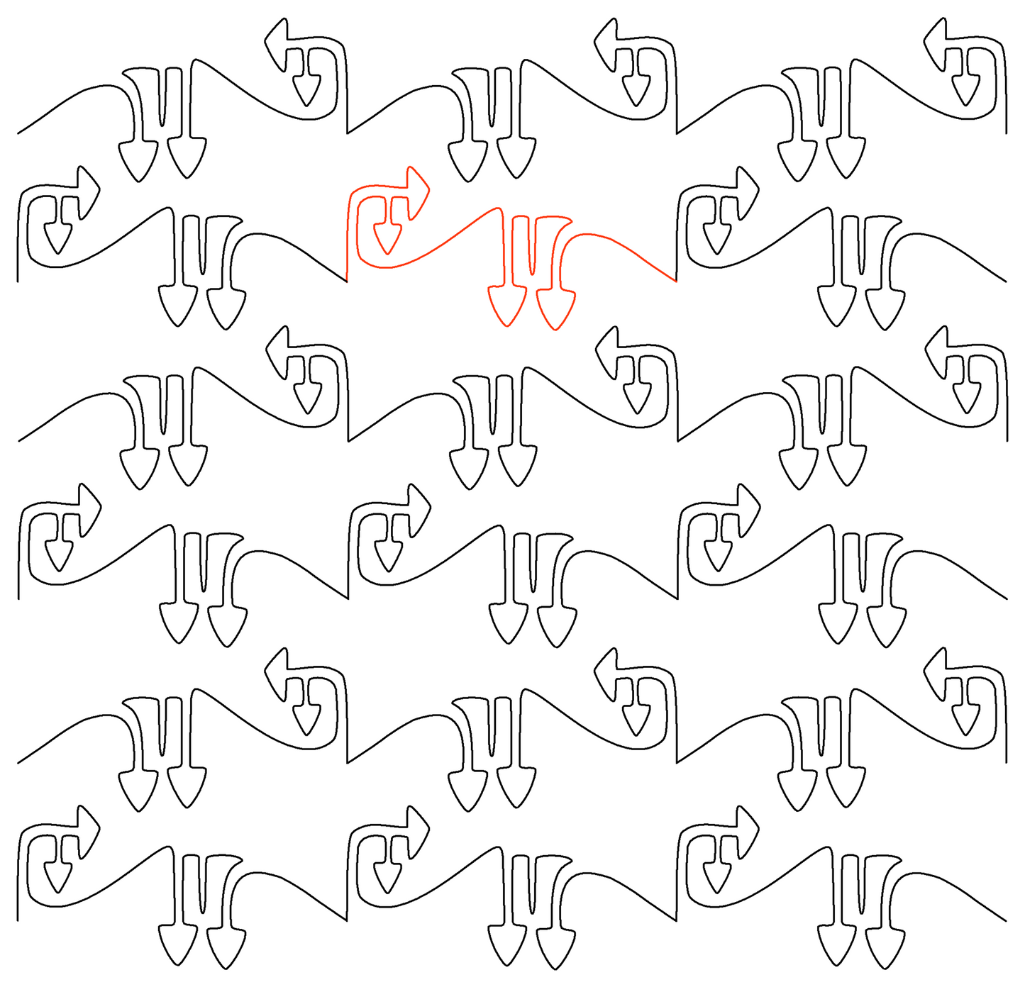 City Street Arrows repeat, even rows x flip