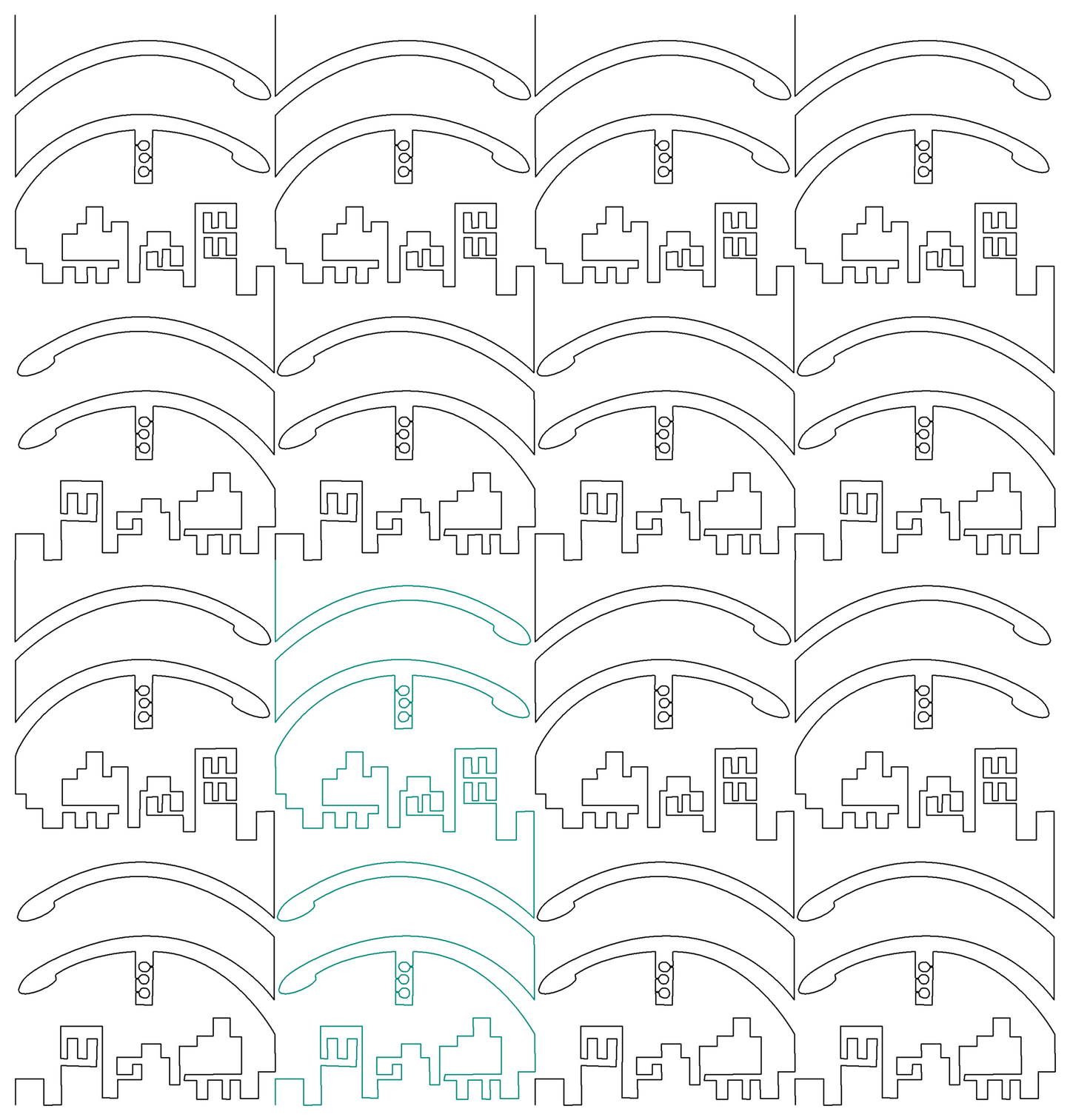 City Street Lights vertical border repeat