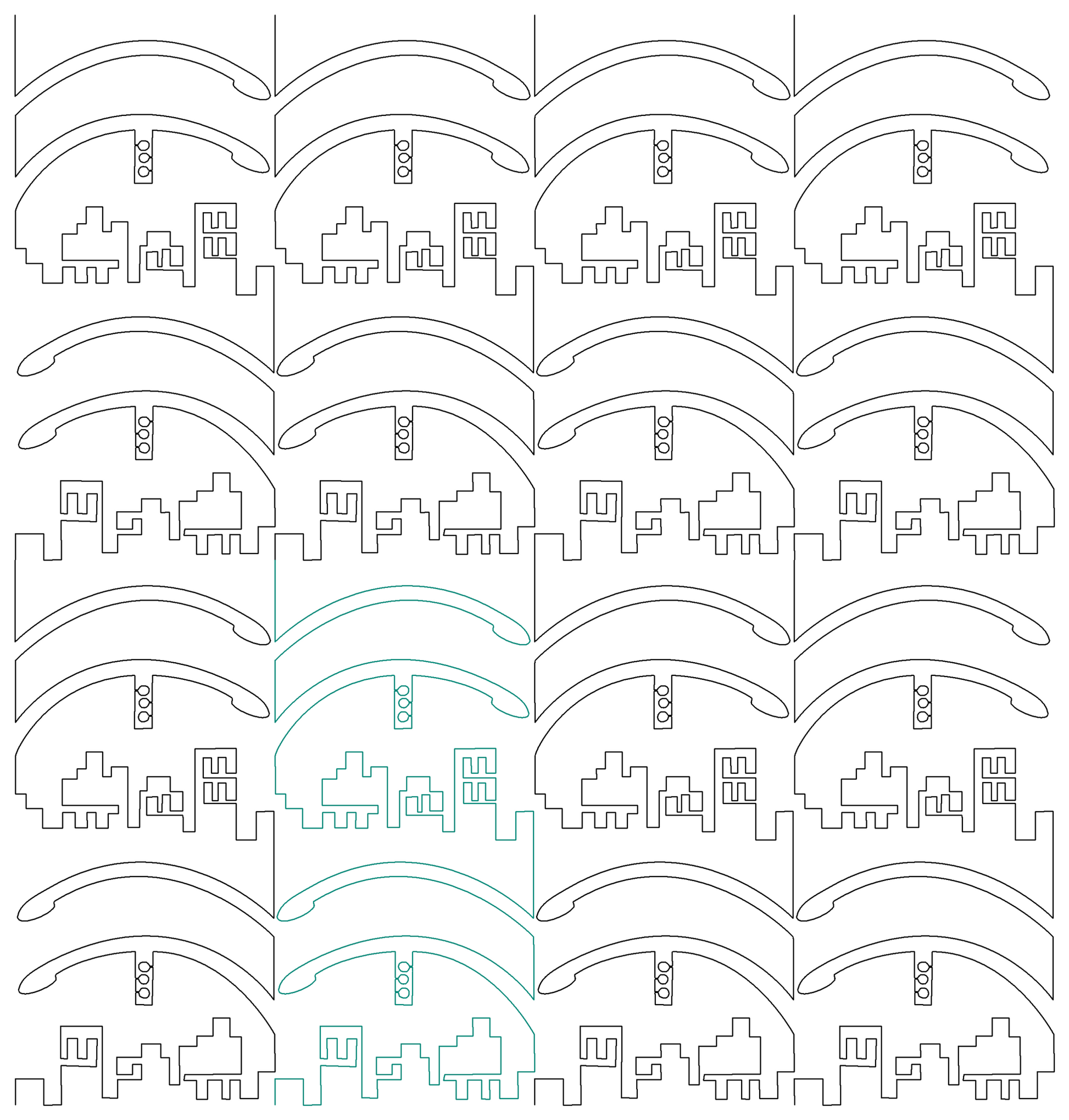 City Street Lights vertical border repeat