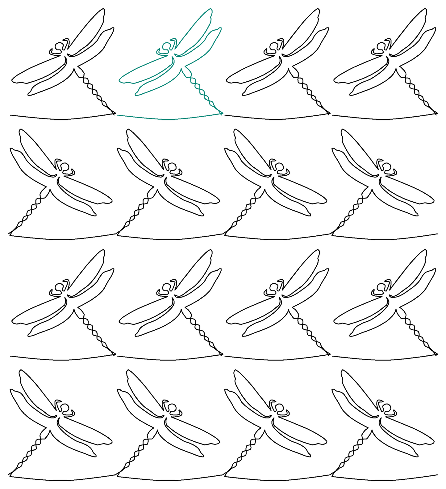 Dragonfly repeat, even rows x flip