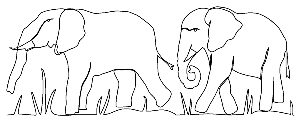 Elephant Pair quilting pattern