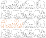 Elephant Pair repeat, even rows x flip