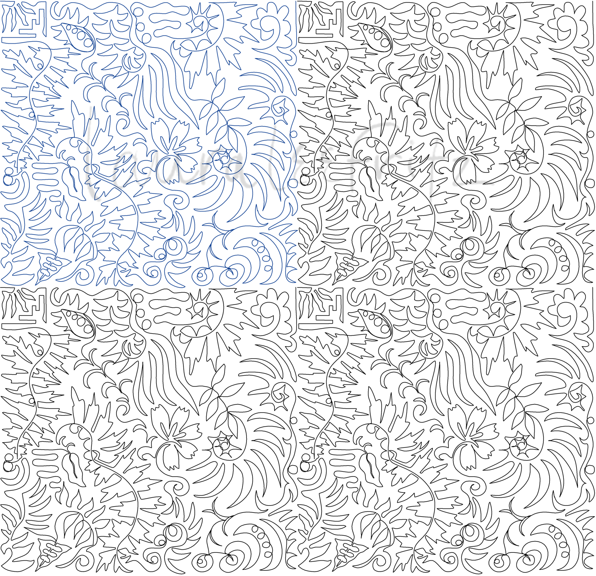 ferns pantograph, repeat by Laura Lee Fritz