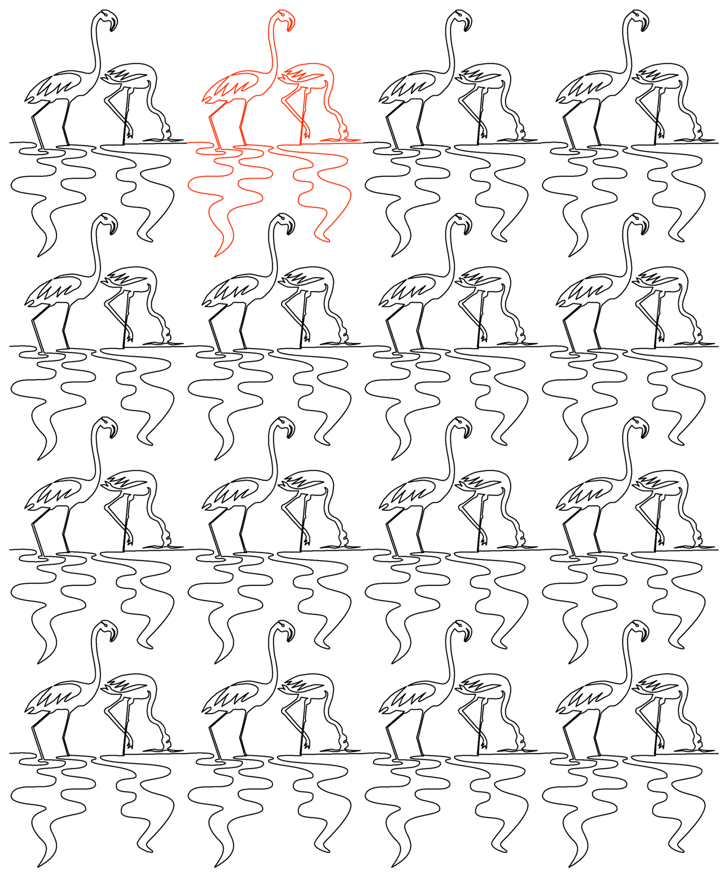 Flamingo Pair repeat