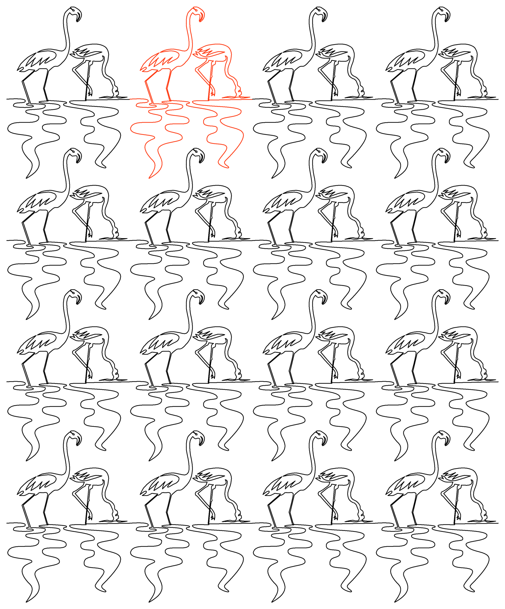 Flamingo Pair repeat