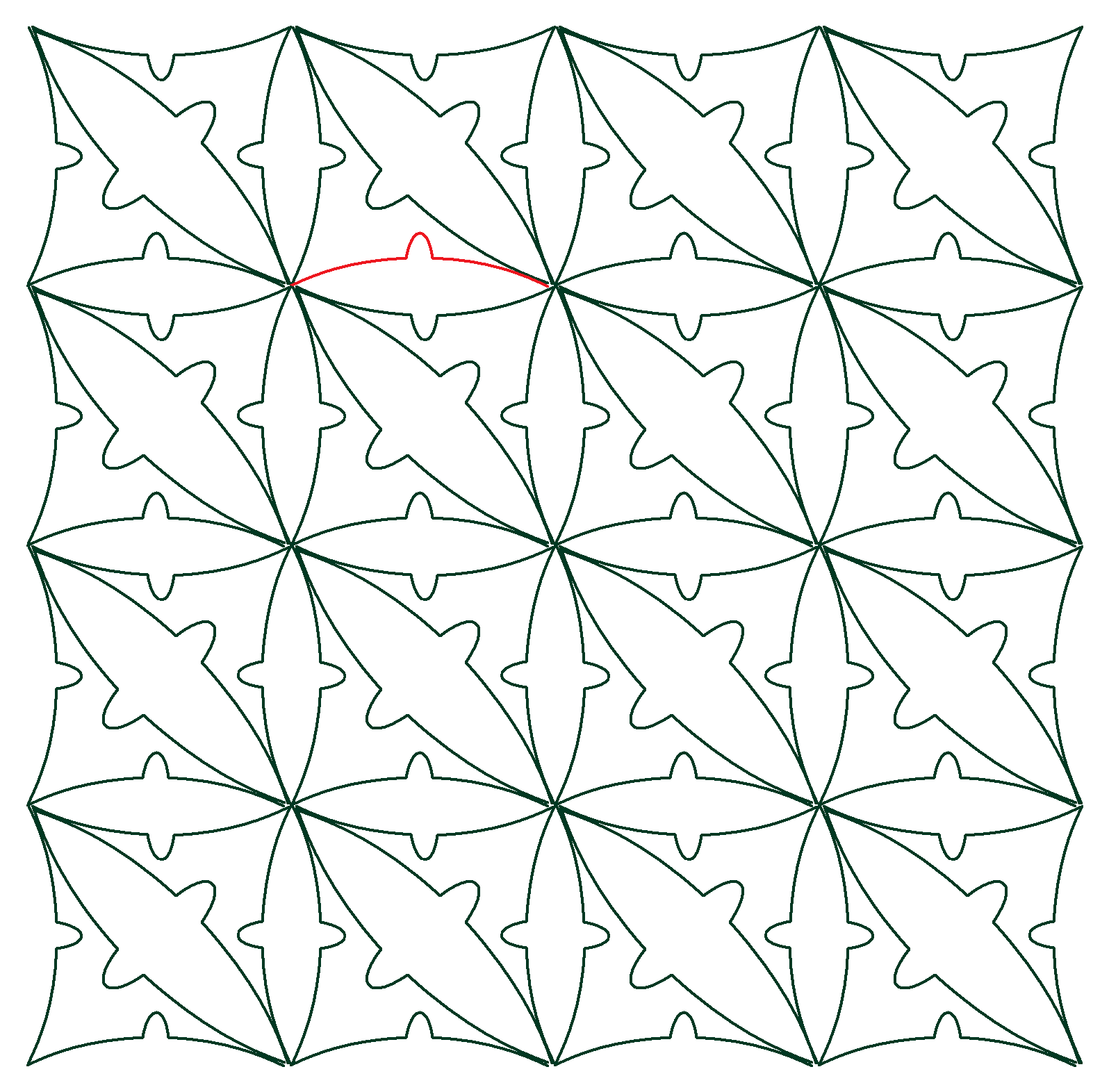 Laura's Triangle Arc with Bump line pattern - p2p in half square triangle repeat