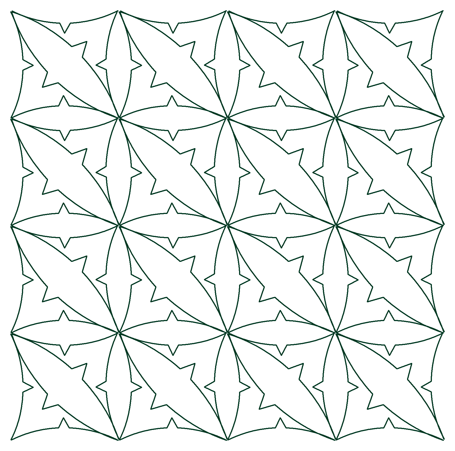 Laura's Triangle Arc with Peak line pattern - p2p half square repeat view 3
