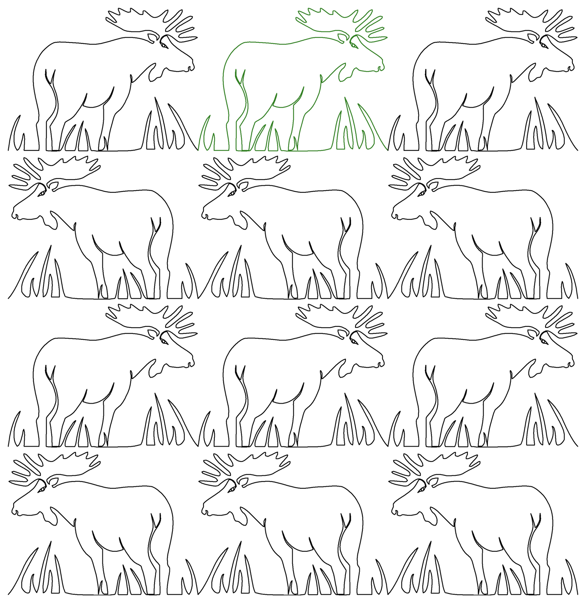Moose Bull repeat, even rows x flip