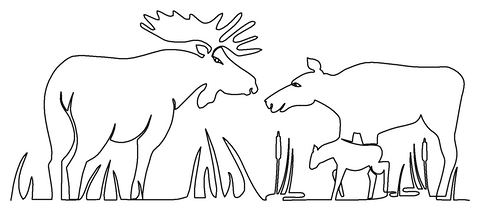 Moose Family quilting pattern