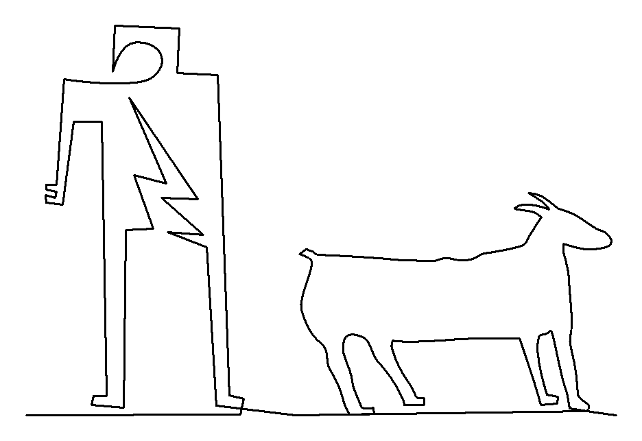 Petroglyph Goat and Person 2 quilting pattern
