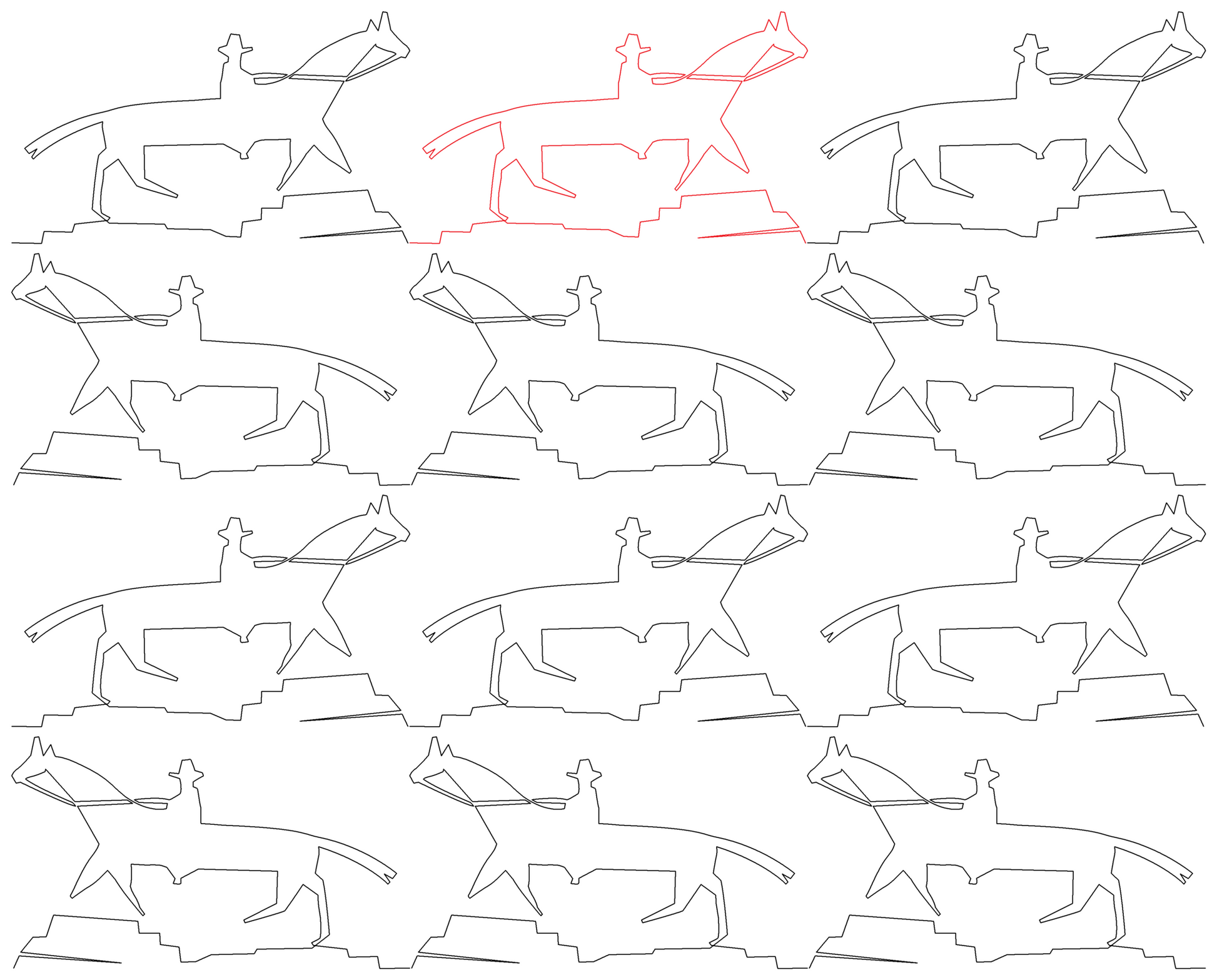 Pictograph from Canyon de Chelly repeat, even rows x flip
