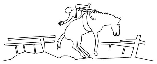 Rodeo Rough Rider continuous line pattern