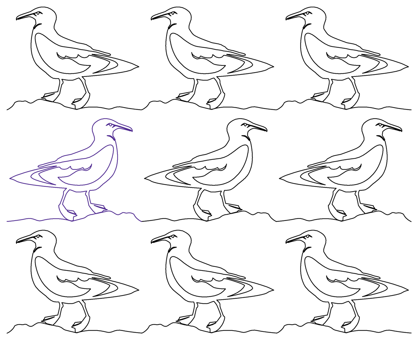 Seagull 1 repeat, even rows x flip