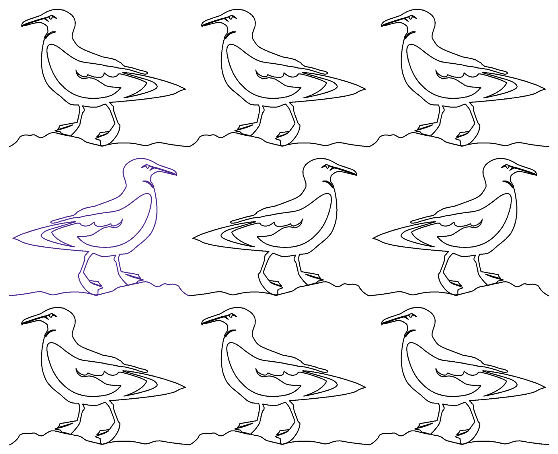 Seagull 1 repeat, even rows x flip