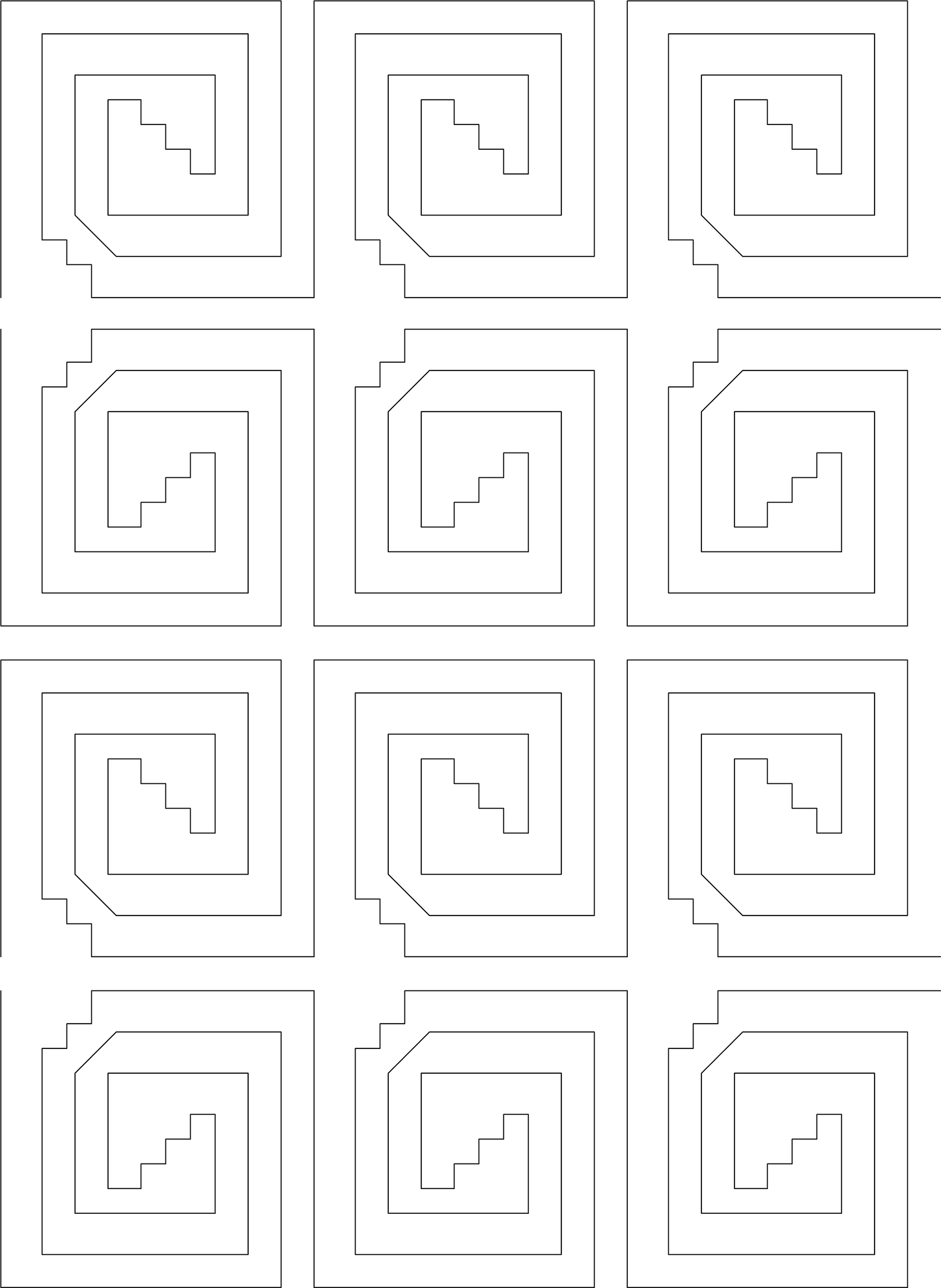 Spiral steps, even rows y flip