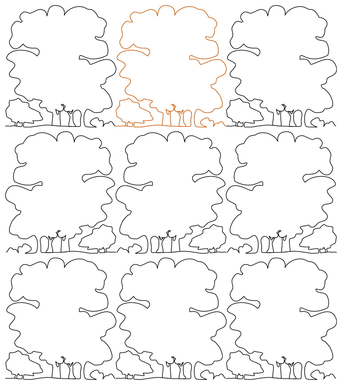 Trees Rounder Clump repeat, even rows x flip
