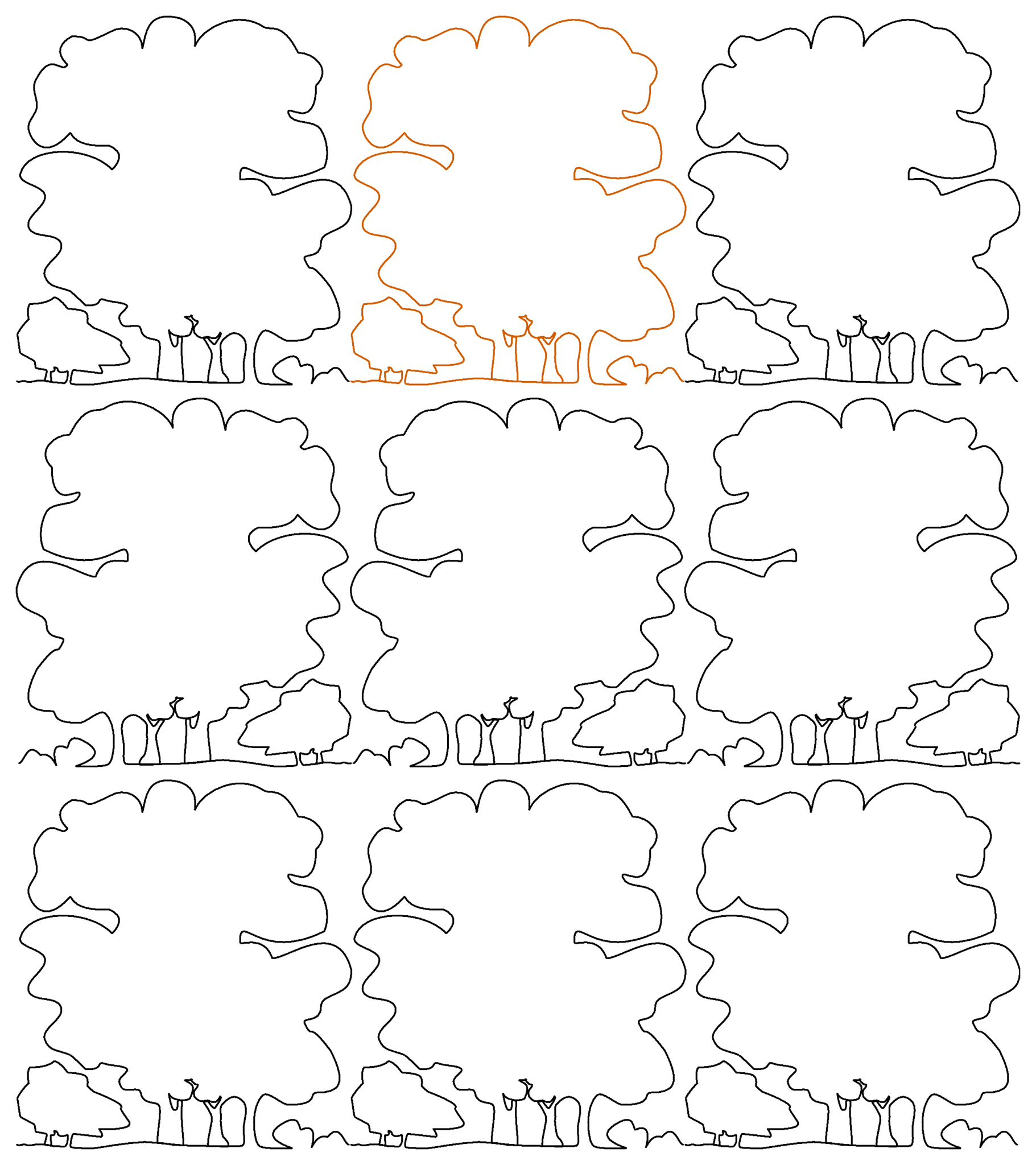 Trees Rounder Clump repeat, even rows x flip