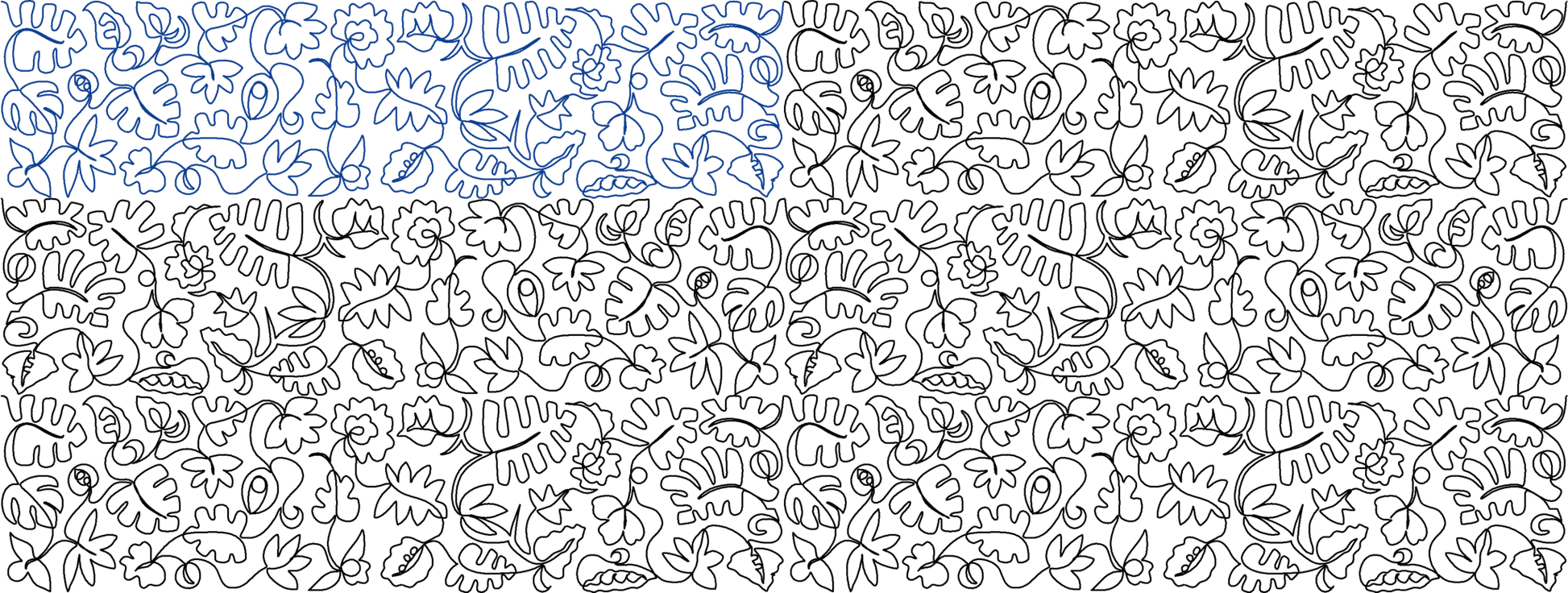 Tropical folk floral panto with horizontal flip