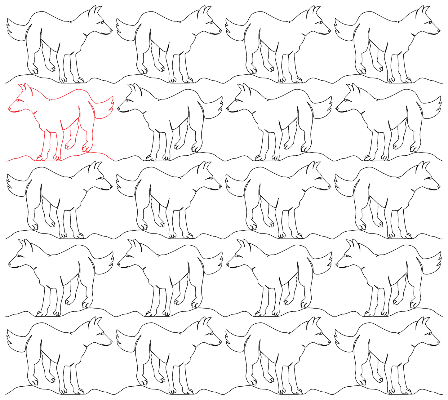 Wolf Dog repeat, even rows x flip
