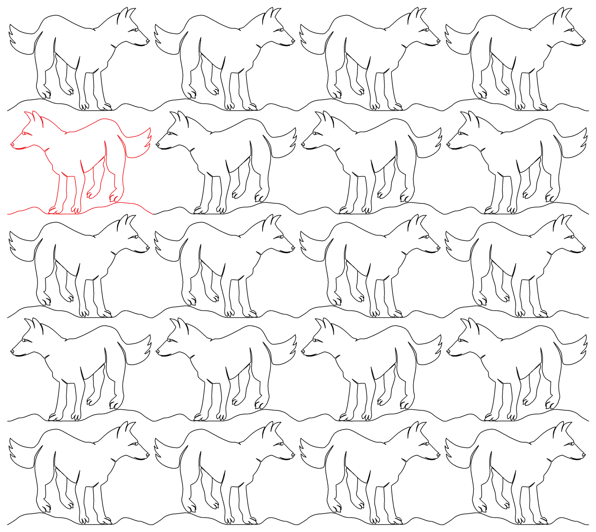 Wolf Dog repeat, even rows x flip